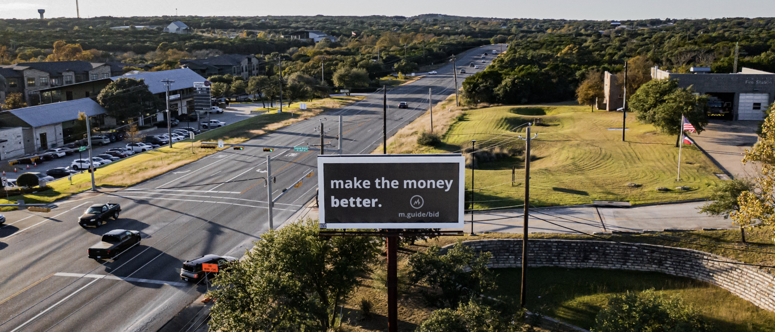 Austin billboard with crypto messaging